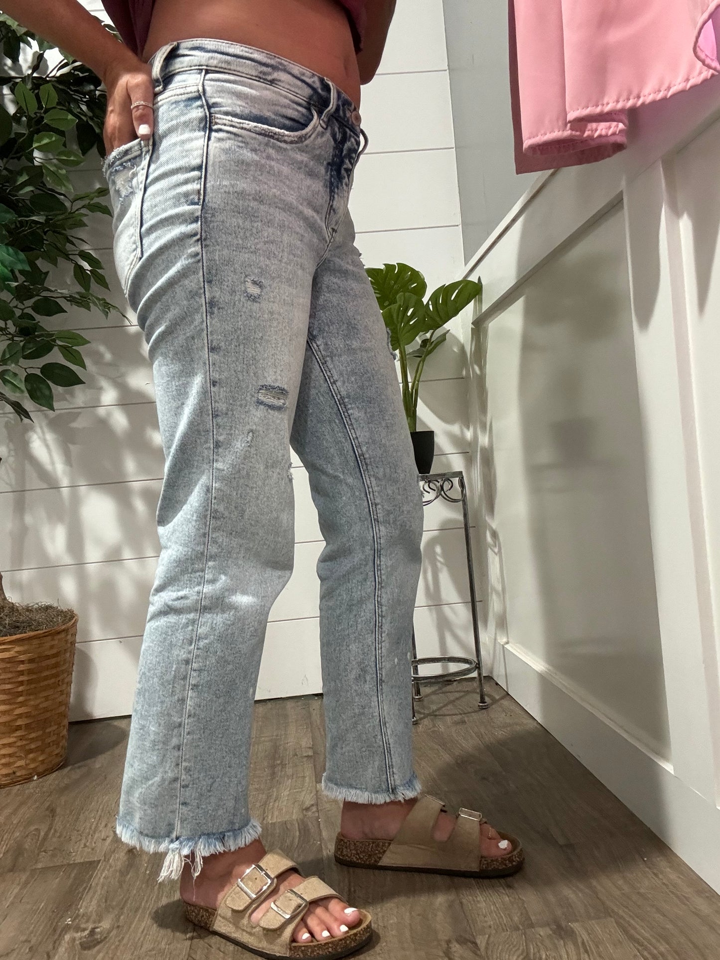 Lovervet Tummy Control Straight Jeans - Lucy Wash