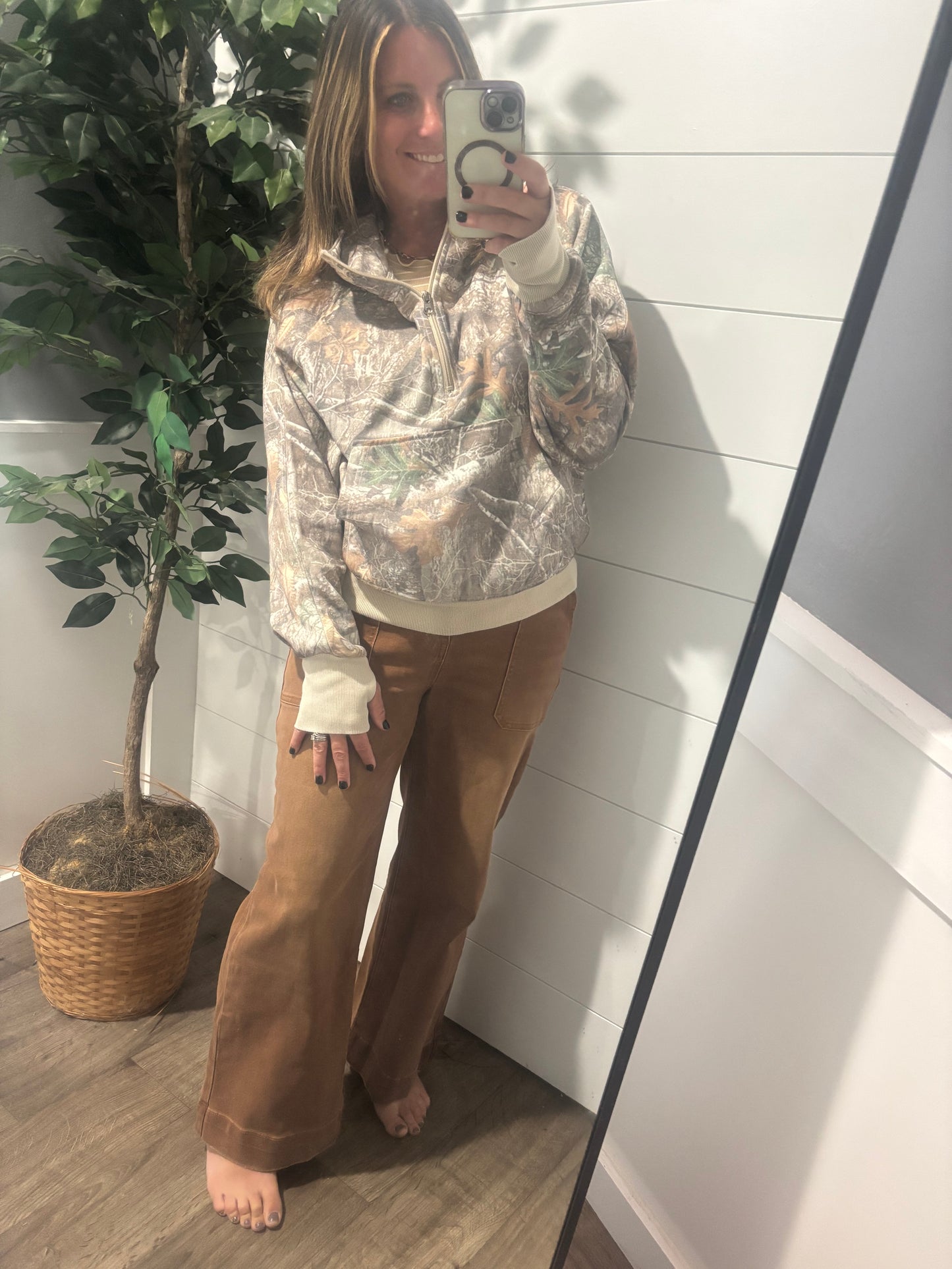 Bella Cropped High Rise Wide Leg Jeans