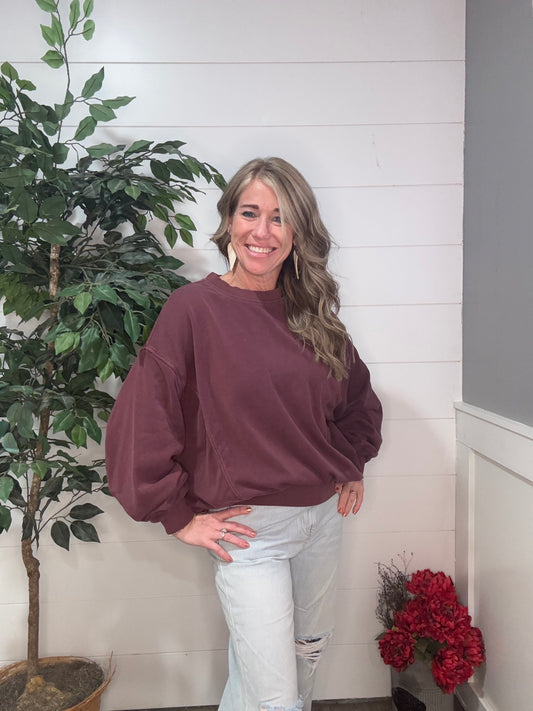 Beyond the Basics Pullover in Eggplant