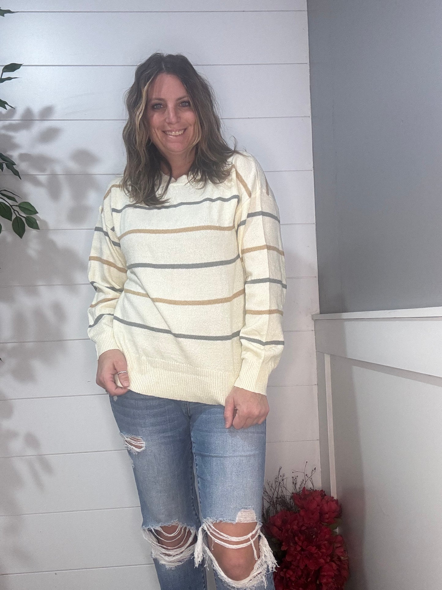 Julie Cloud Stripe Sweater Sweater