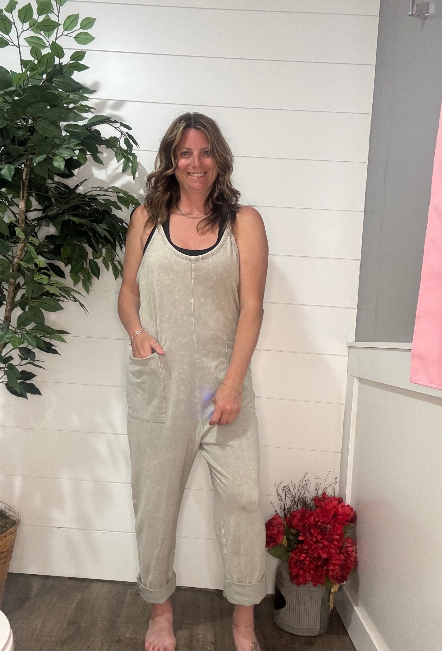 Taylor Washed Spaghetti Strap Jumpsuit