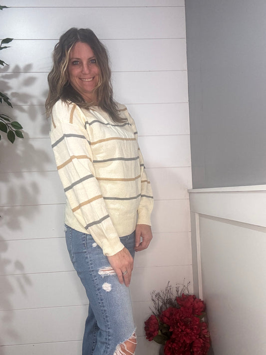 Julie Cloud Stripe Sweater Sweater