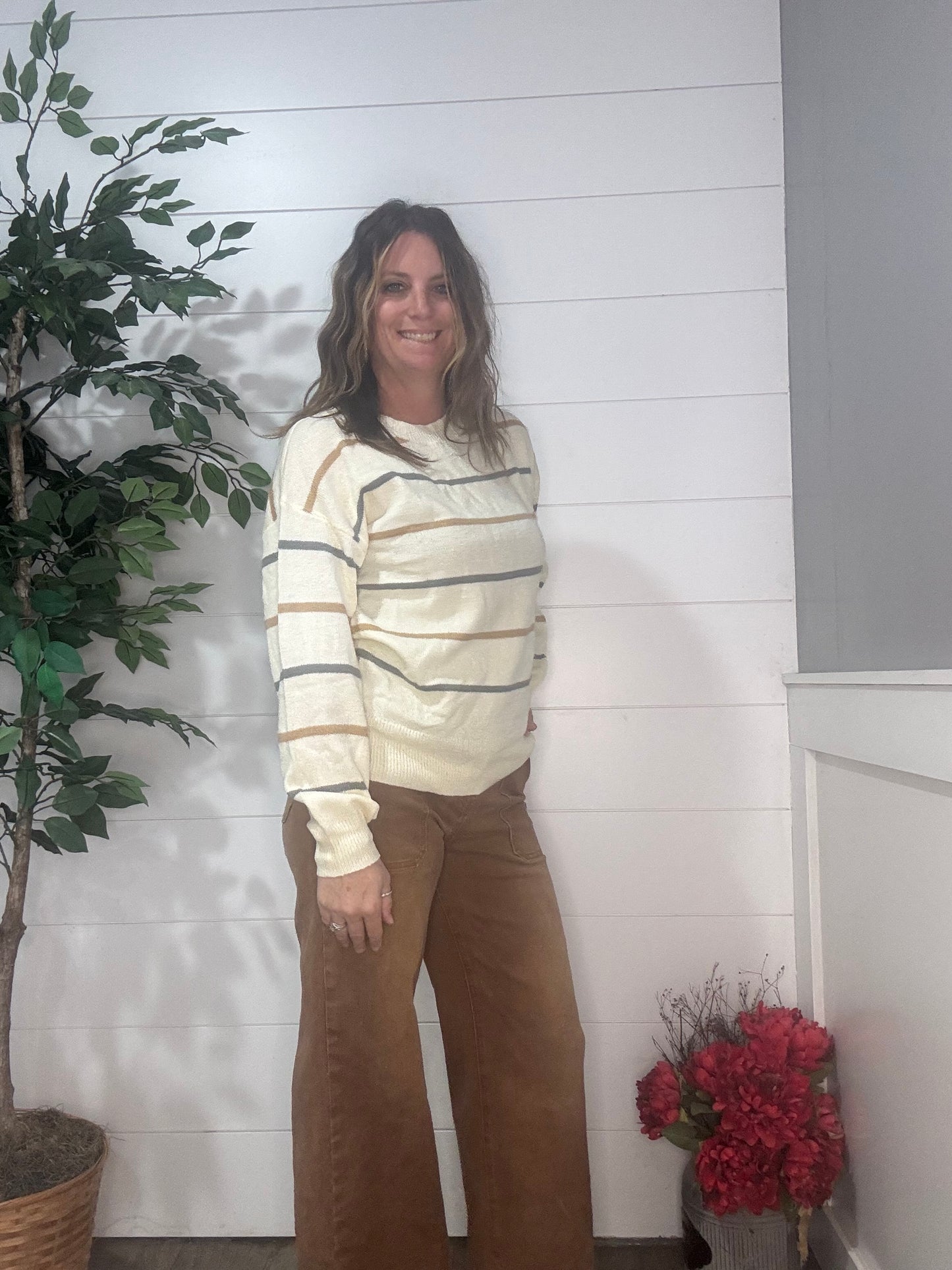 Julie Cloud Stripe Sweater Sweater