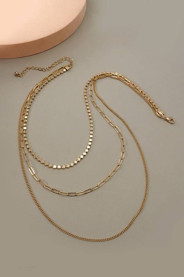 UNIQUE CHAIN MULTI LAYER NECKLACE - SILVER