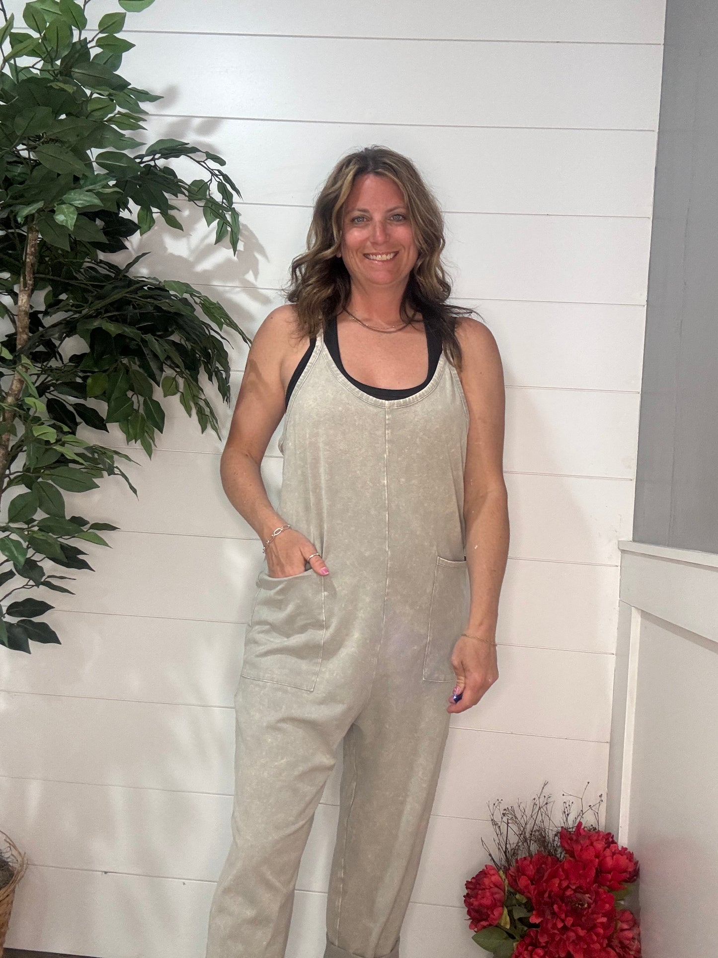 Taylor Washed Spaghetti Strap Jumpsuit
