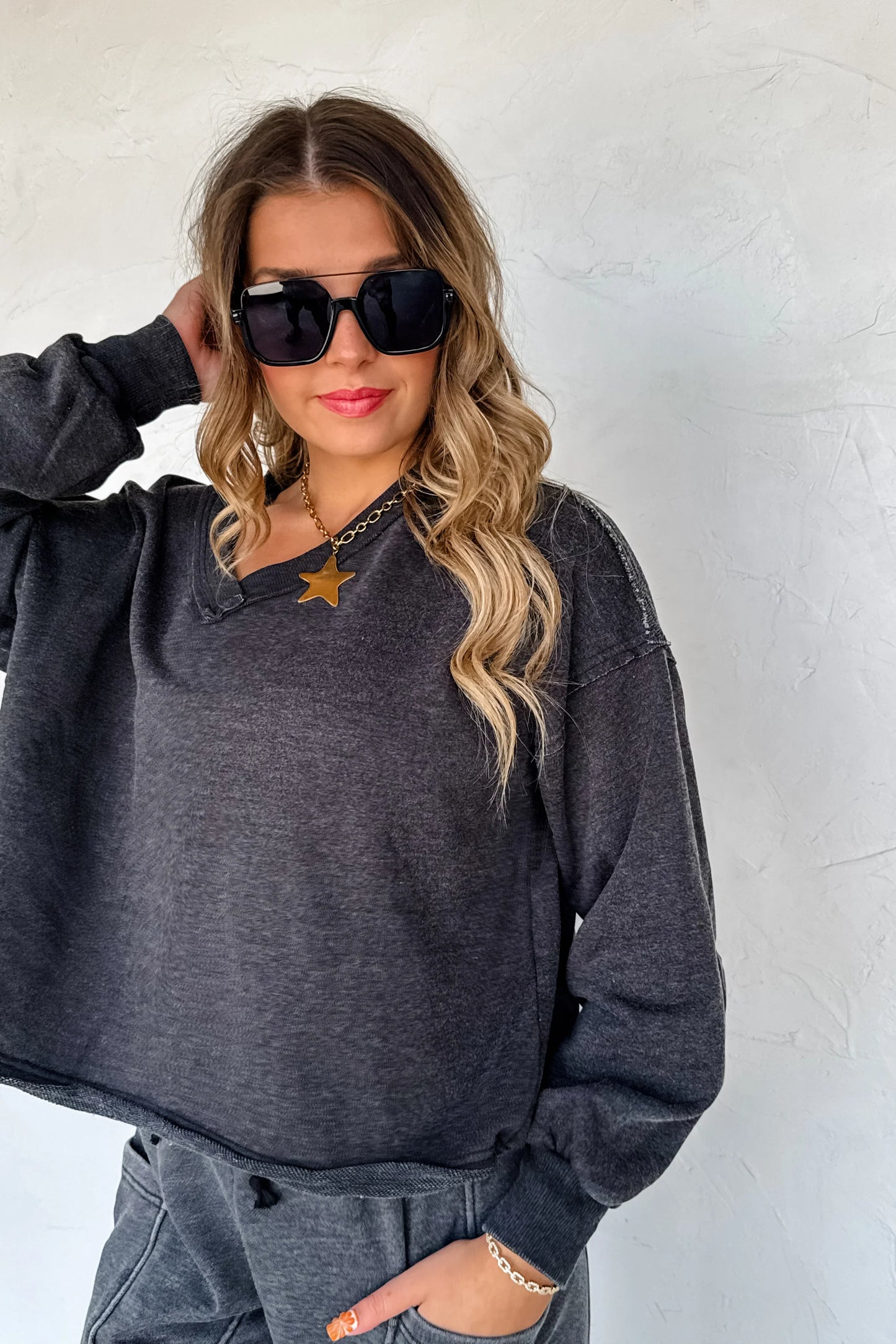 Faded Feels VNeck Pullover