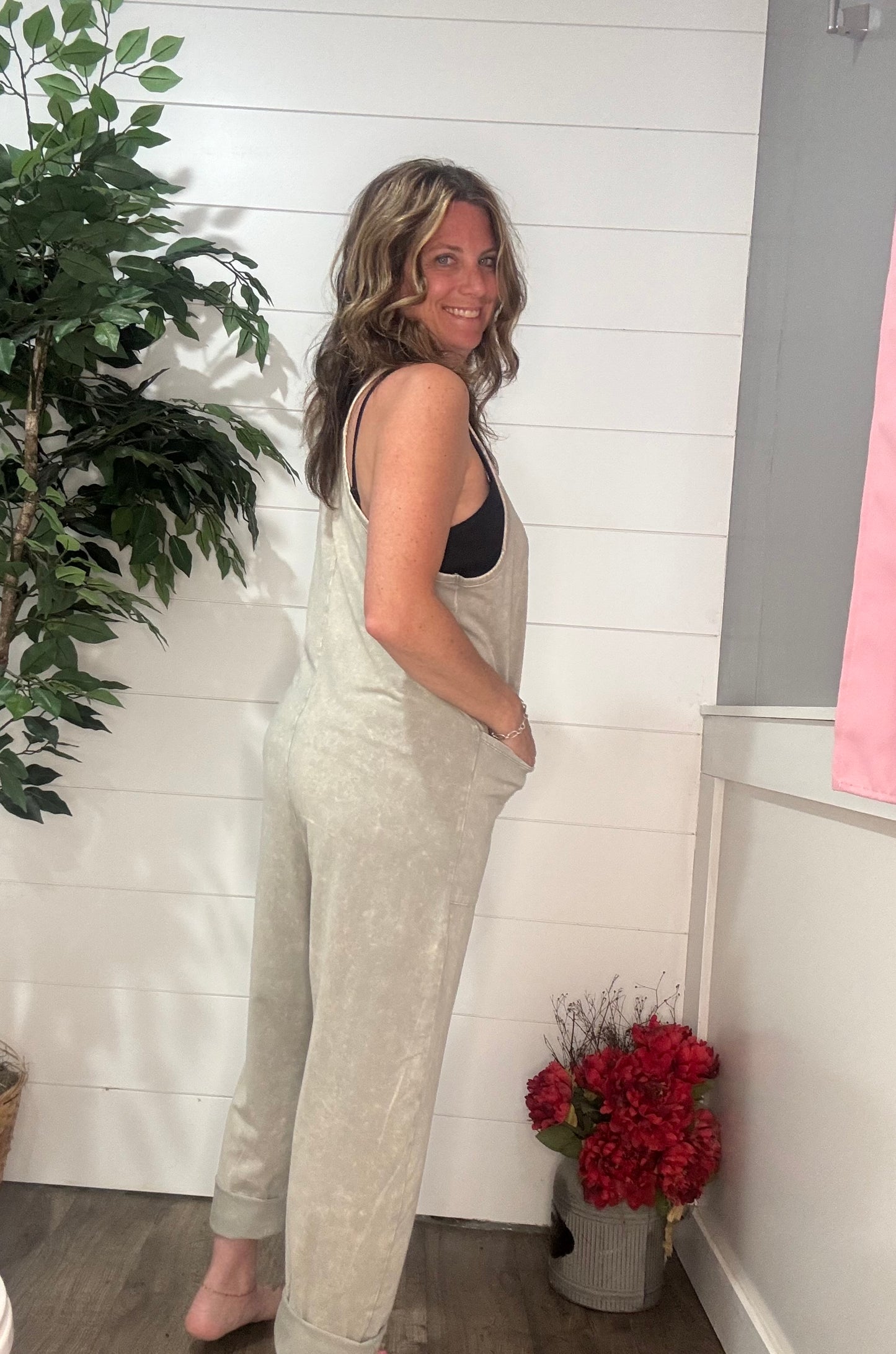 Taylor Washed Spaghetti Strap Jumpsuit