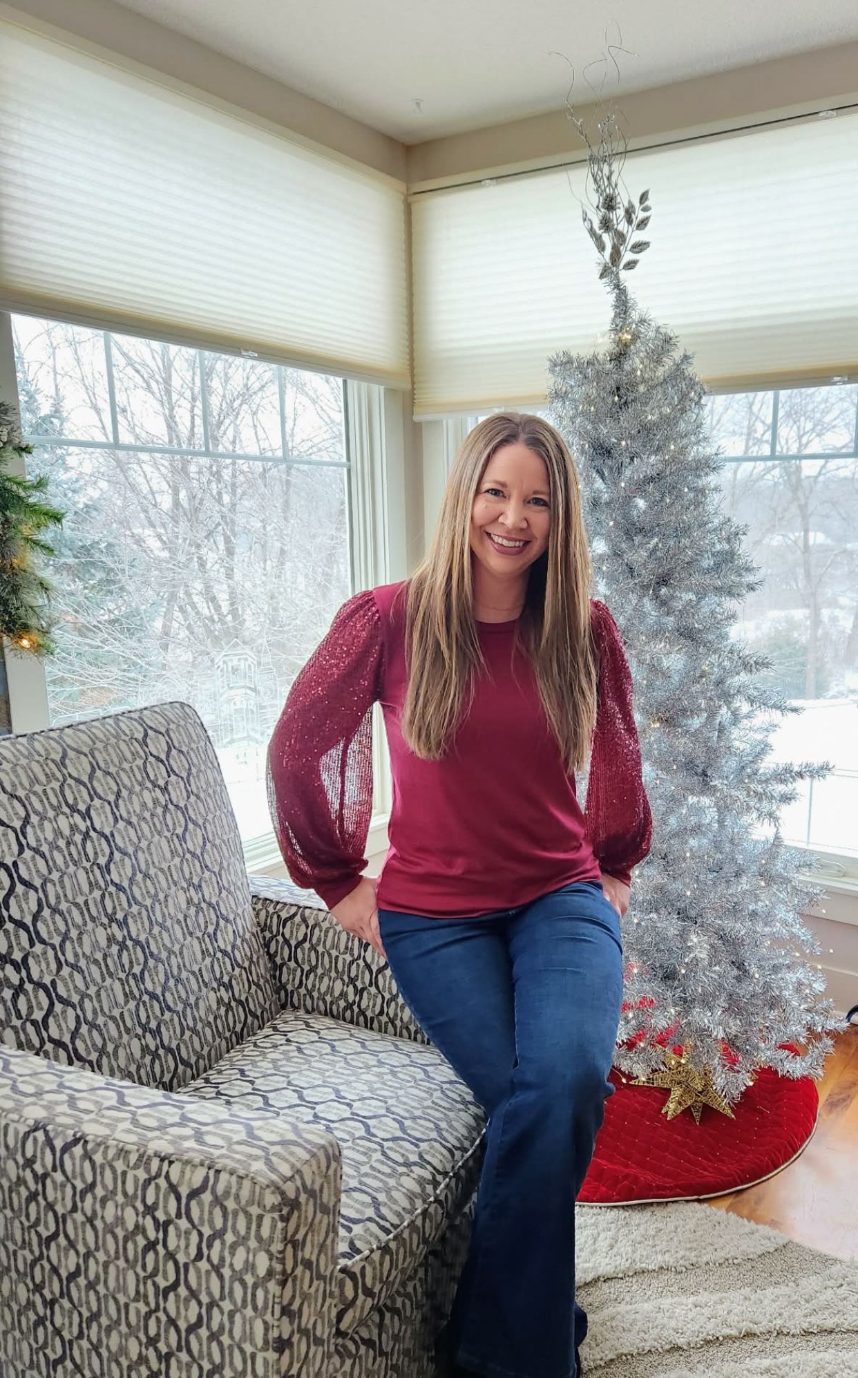 Shine Bright Sequins Sleeve Top