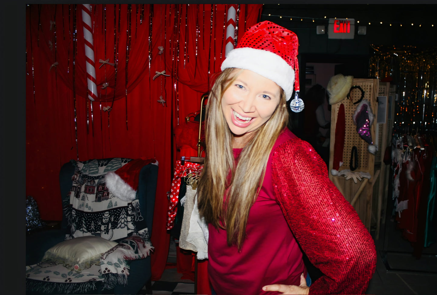 Shine Bright Sequins Sleeve Top