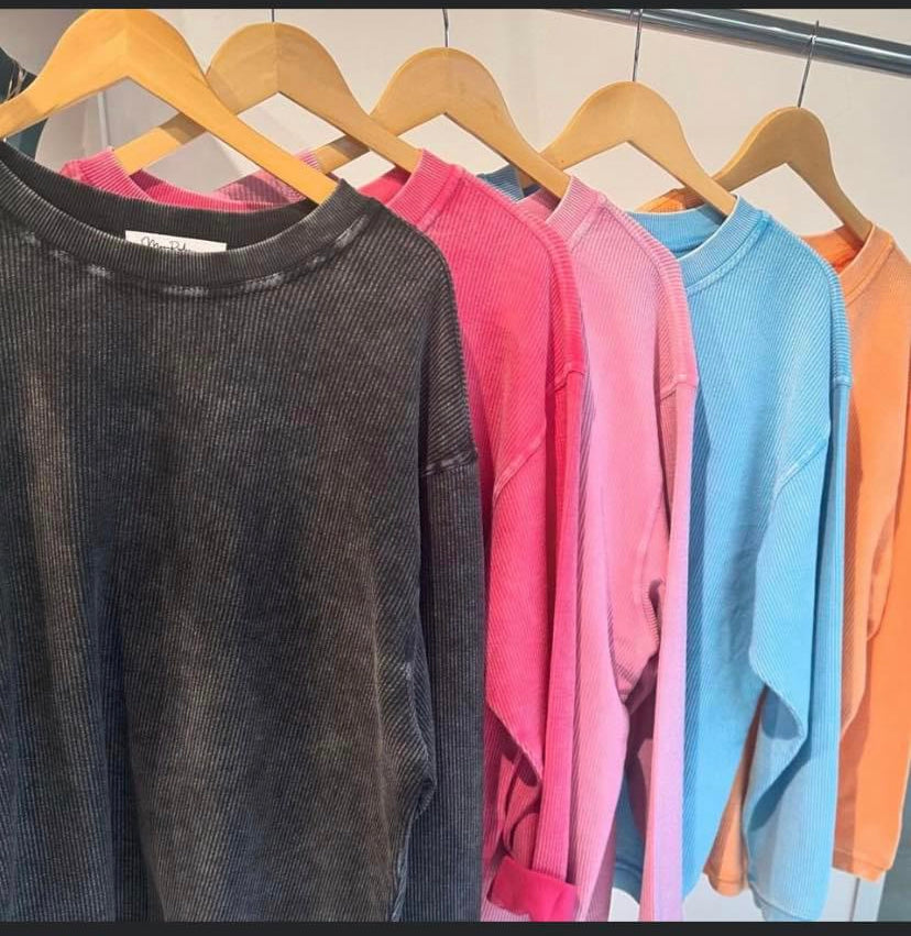 Braxton Luxe Corded Crewneck Sweatshirt