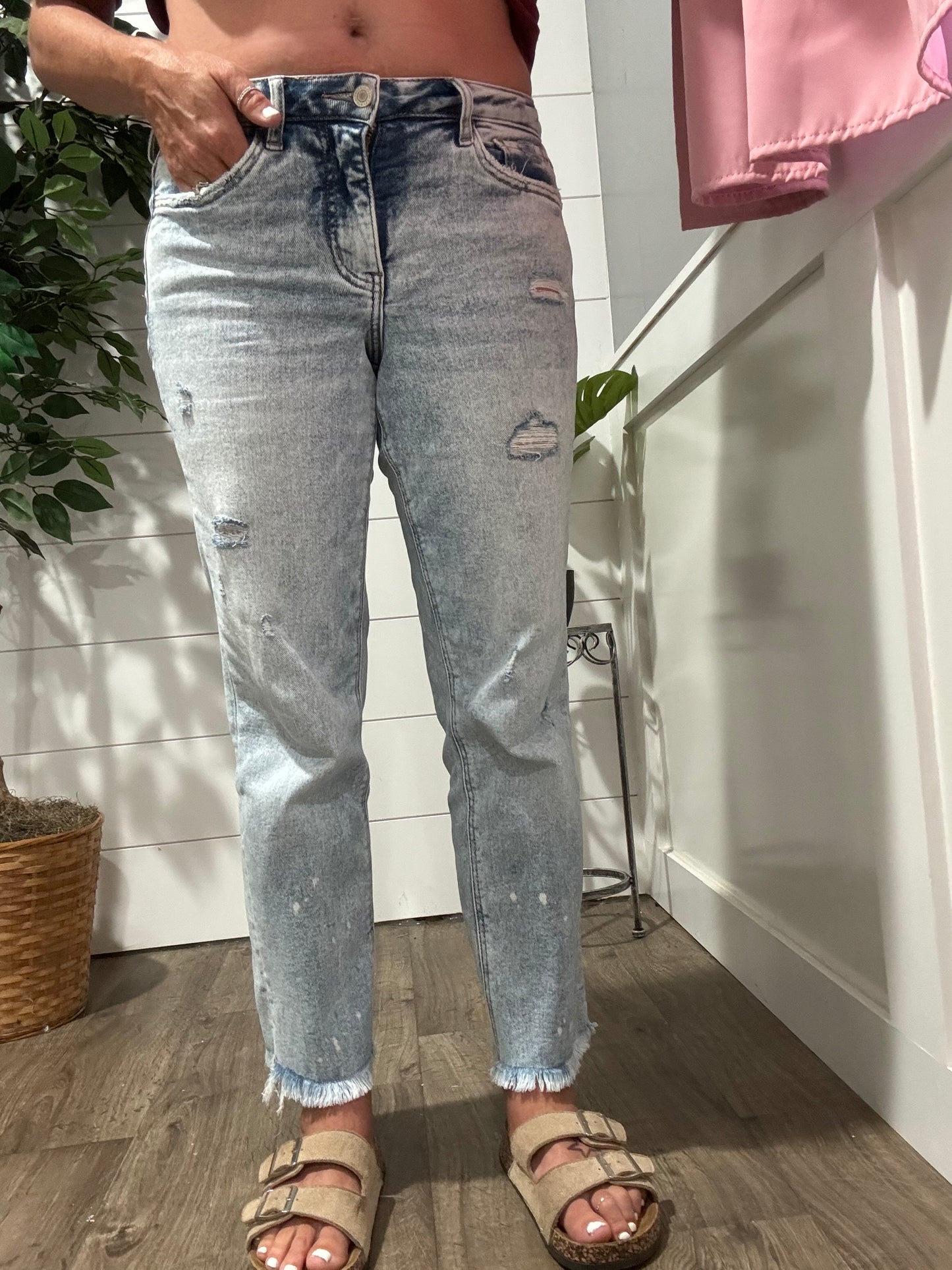Lovervet Tummy Control Straight Jeans - Lucy Wash
