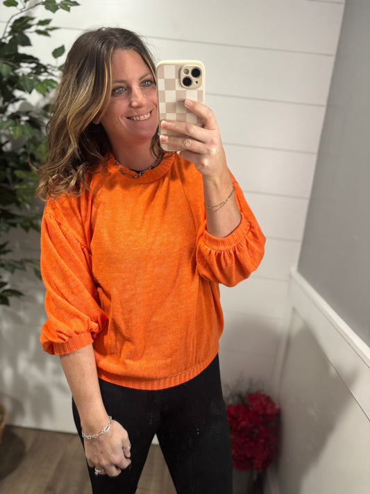 Subway Station Sweater in Orange