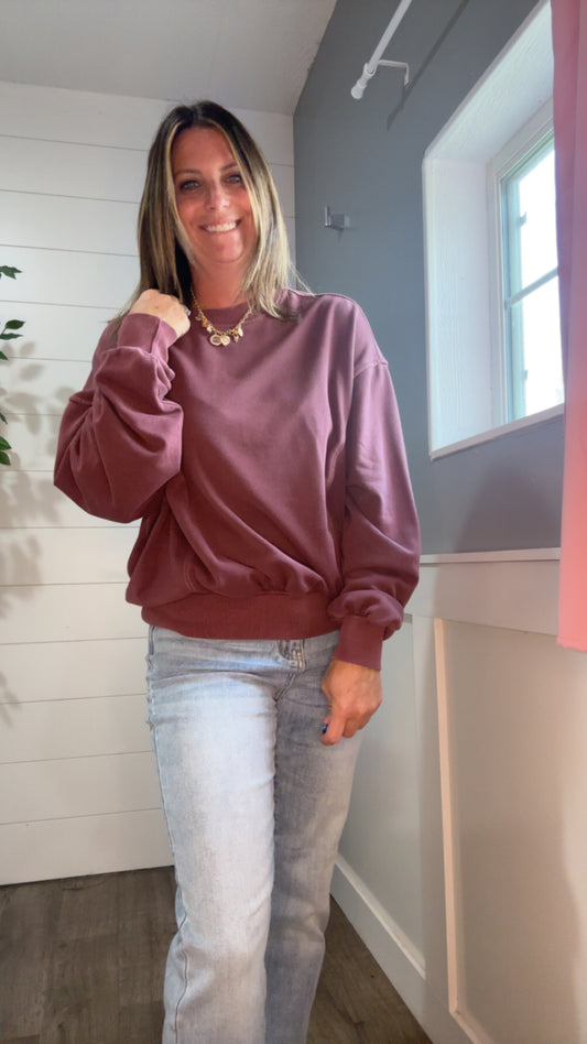 Beyond the Basics Pullover in Eggplant