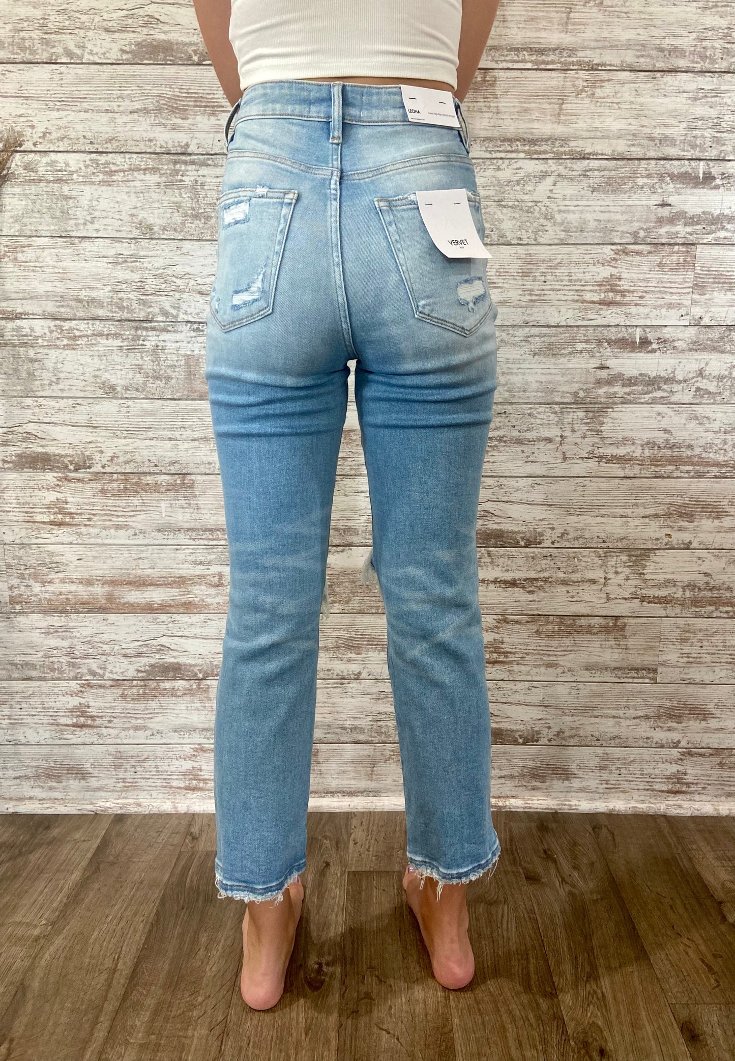 FLYING MONKEY HIGH RISE CROP STRAIGHT JEANS