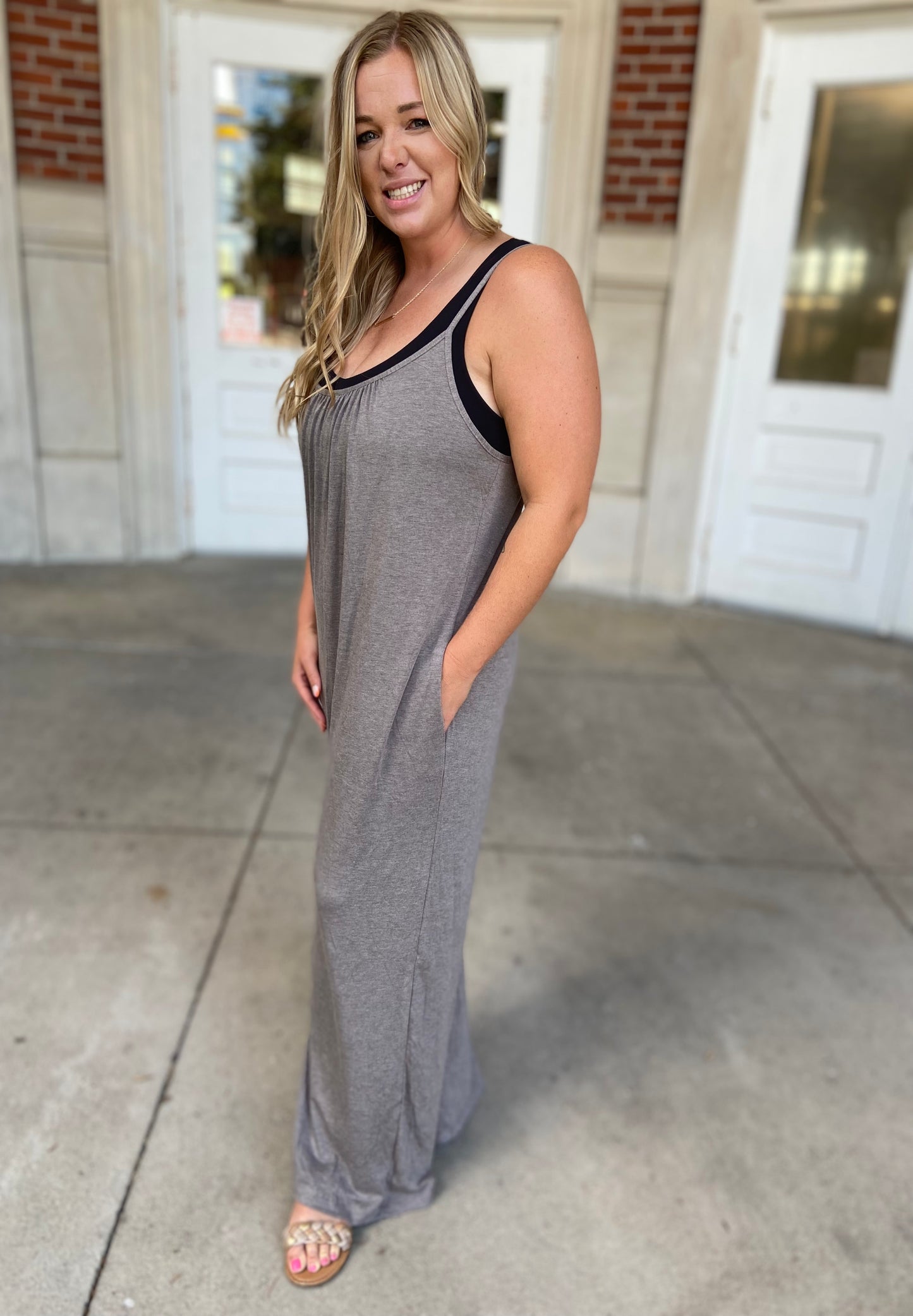 Relaxed Fit Jumpsuit - gray