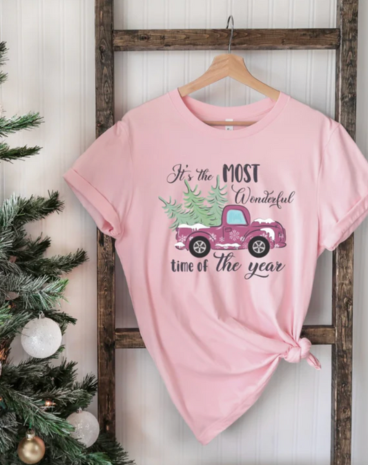 It's the Most Wonderful Time Of The Year Graphic Tee - pink