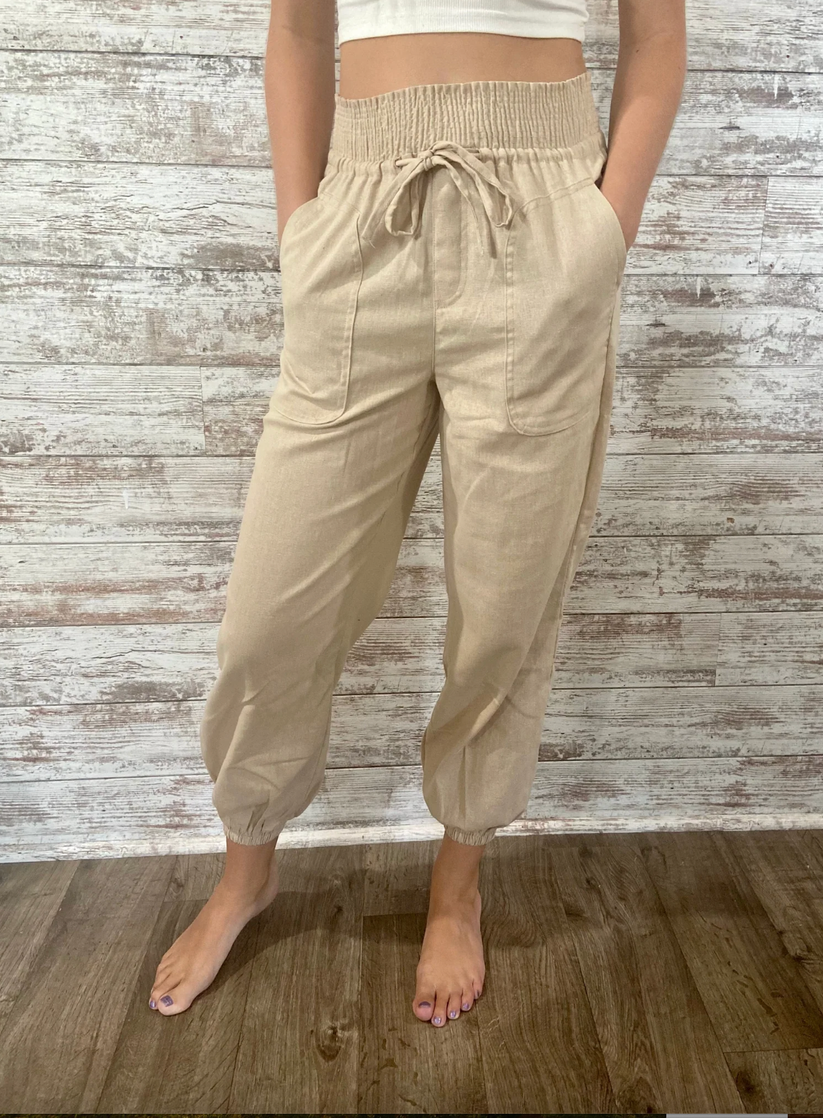 SAMPLE Pause and Reflect Taupe Joggers