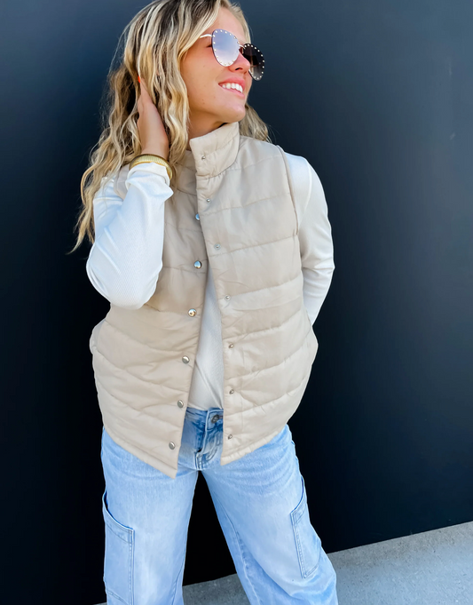 Easton Puffer Vest - Beige