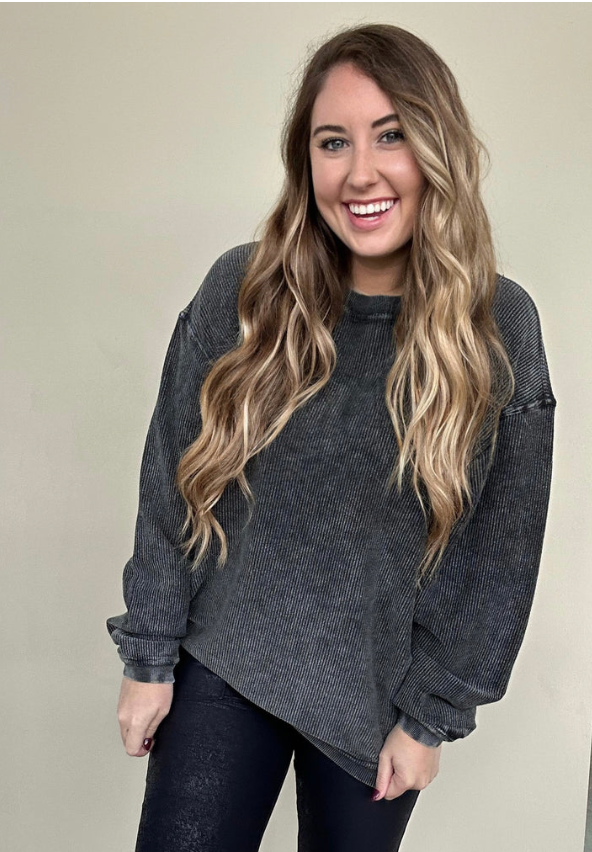 Braxton Luxe Corded Crewneck Sweatshirt