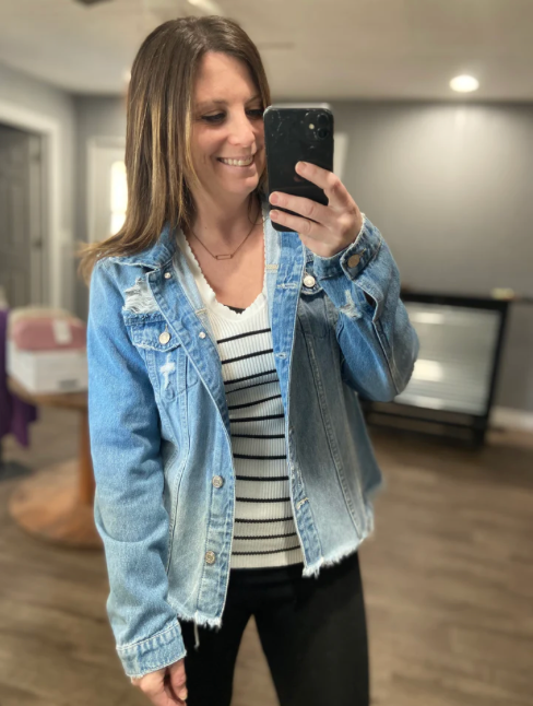 Be Still V-Neck Striped Sweater