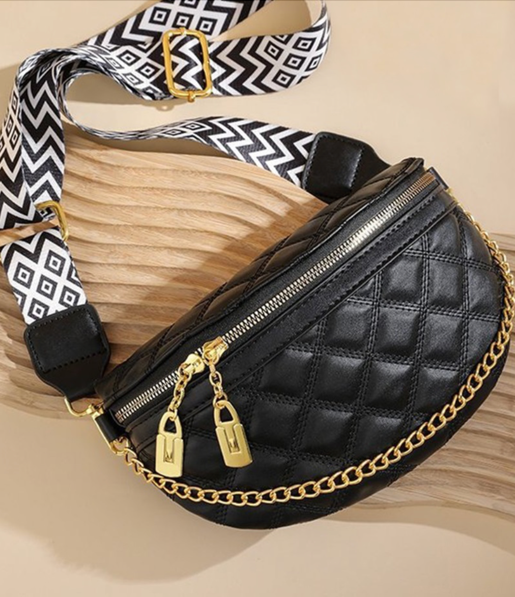 QUILTED VEGAN LEATHER CROSSBODY BUM BAG