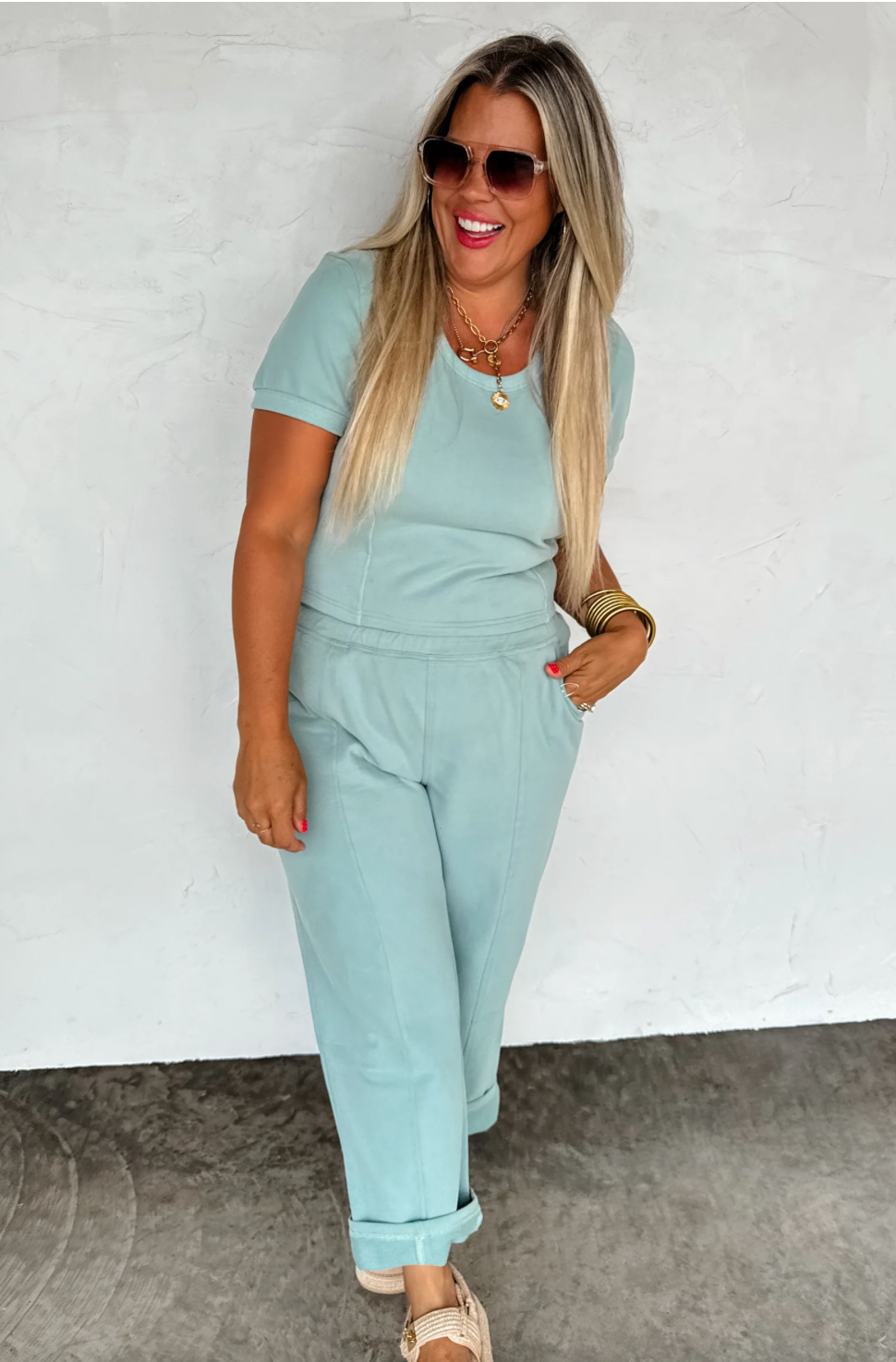 Stay In Crop Pant Set