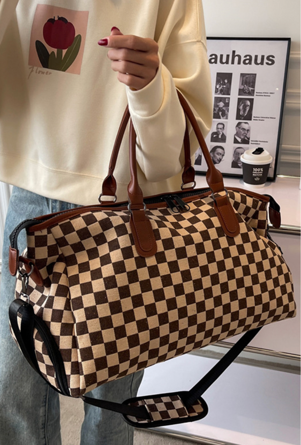 Checkered Weekender Bag