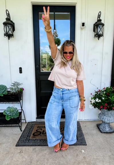 Clover Front Pocket Jeans - blue