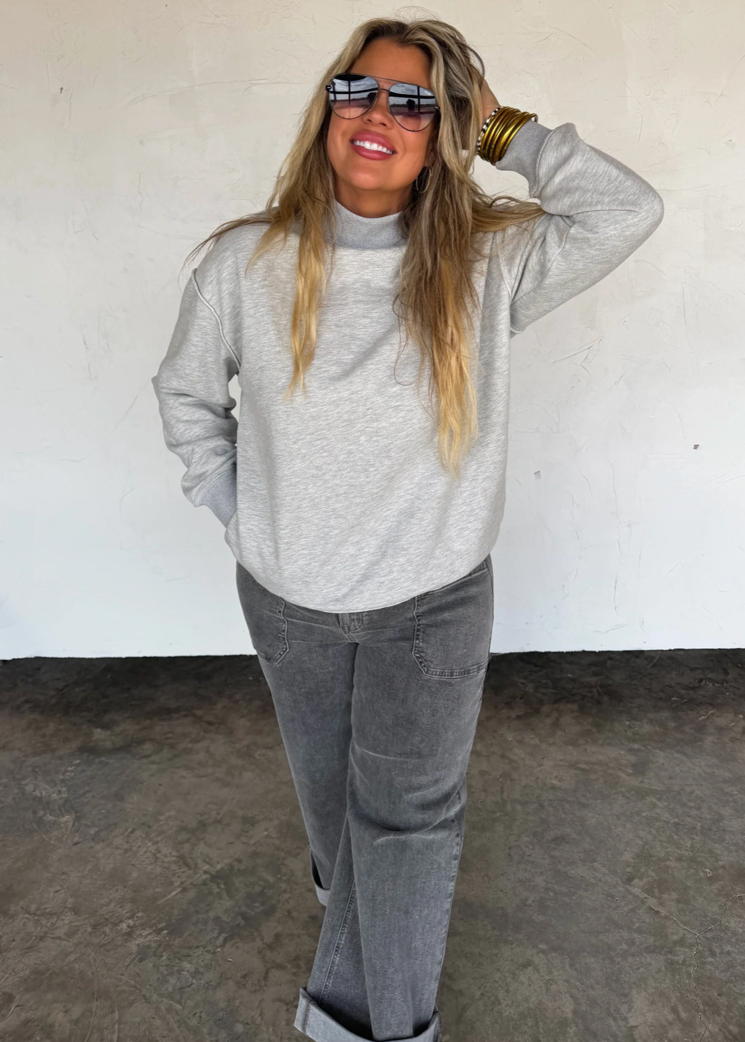 PREORDER: SPRING MOCK NECK POCKET PULLOVER