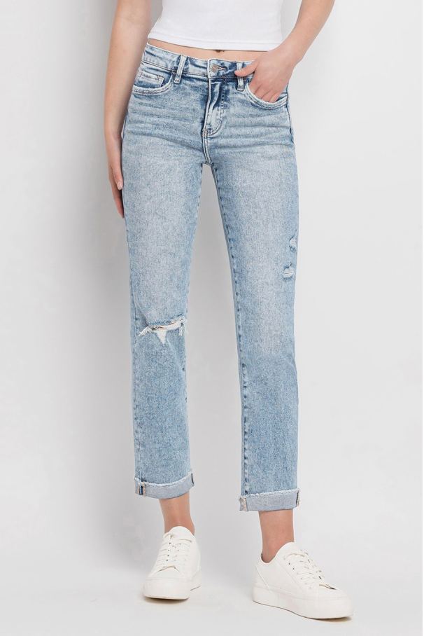 Lovervet Uptown Tummy Control Cuffed Straight Jeans