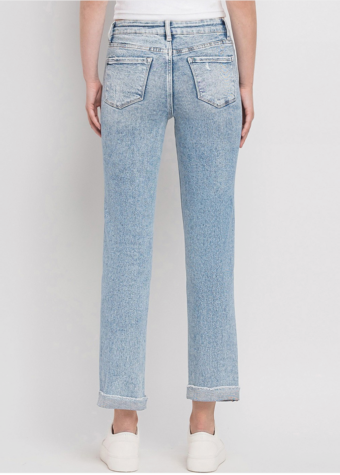 Lovervet Uptown Tummy Control Cuffed Straight Jeans