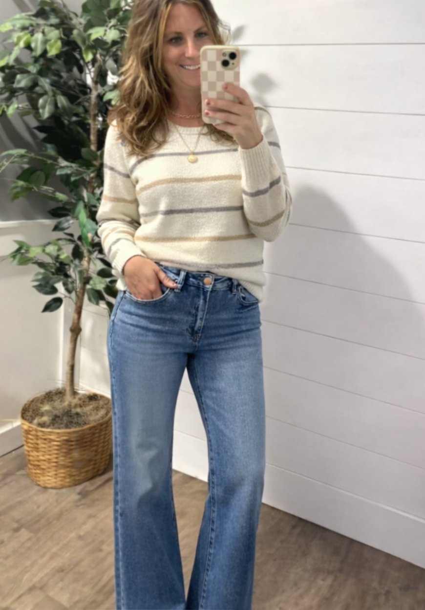 Julie Cloud Stripe Sweater Sweater