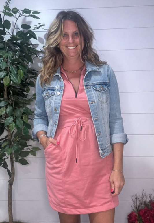 Rosie French Terry Zip Up Mini Dress