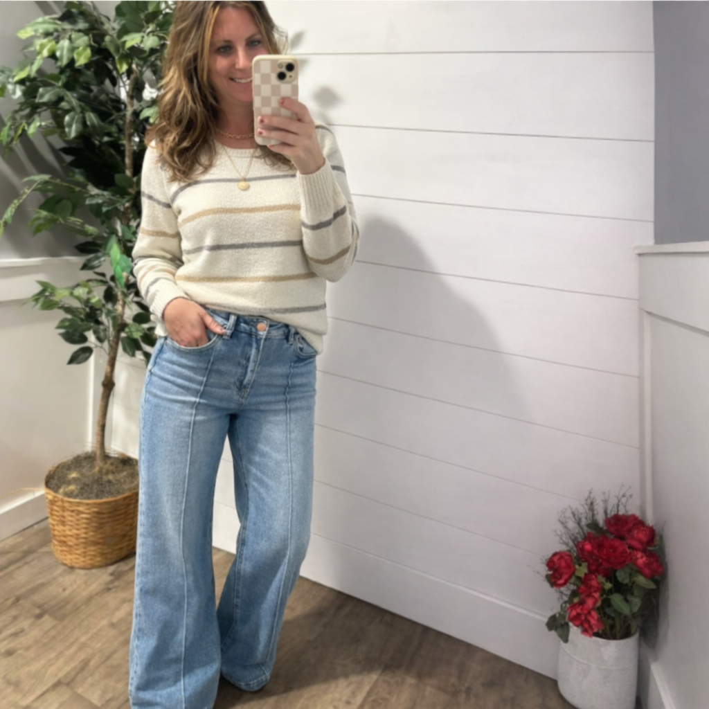 Julie Cloud Stripe Sweater Sweater