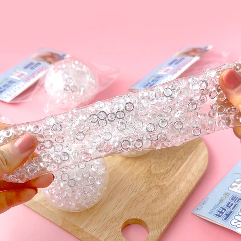SNOW SQUISH – Clear Jelly Bead Stress Ball (only 1 left)