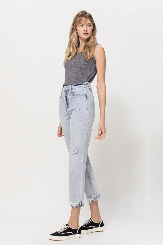 Super High Relaxed Cuffed Straight Jeans