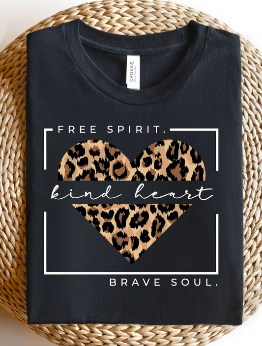 Free Spirit Kind Heart Brave Soul Graphic Tee