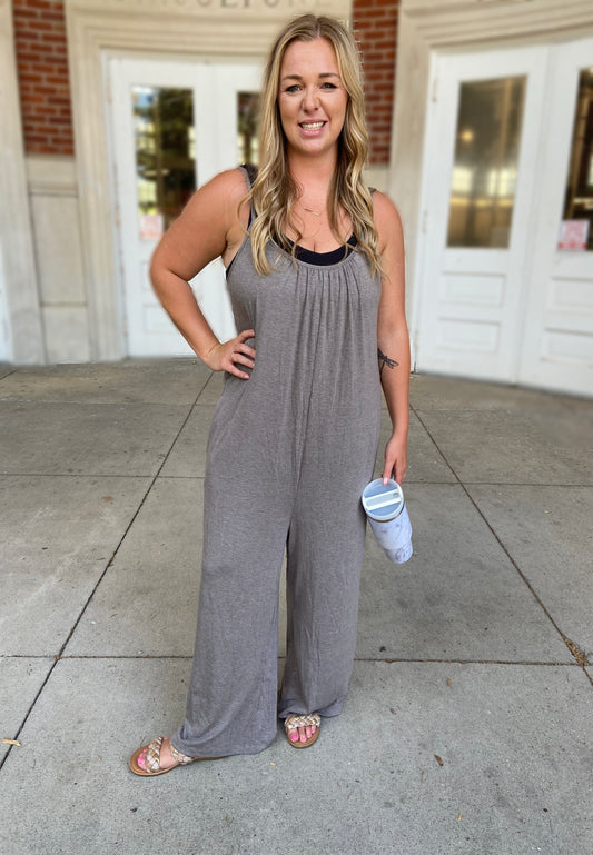 Relaxed Fit Jumpsuit - gray