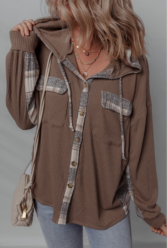 PREORDER: Lindsey Patchwork Hooded Shacket