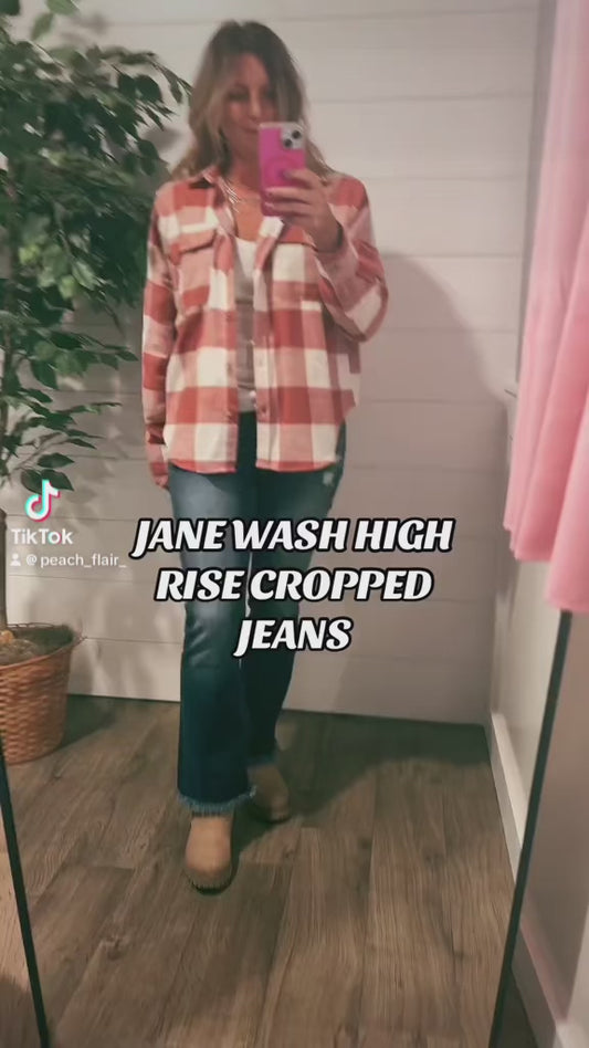 Jane Wash High Rise Straight Cropped Jeans