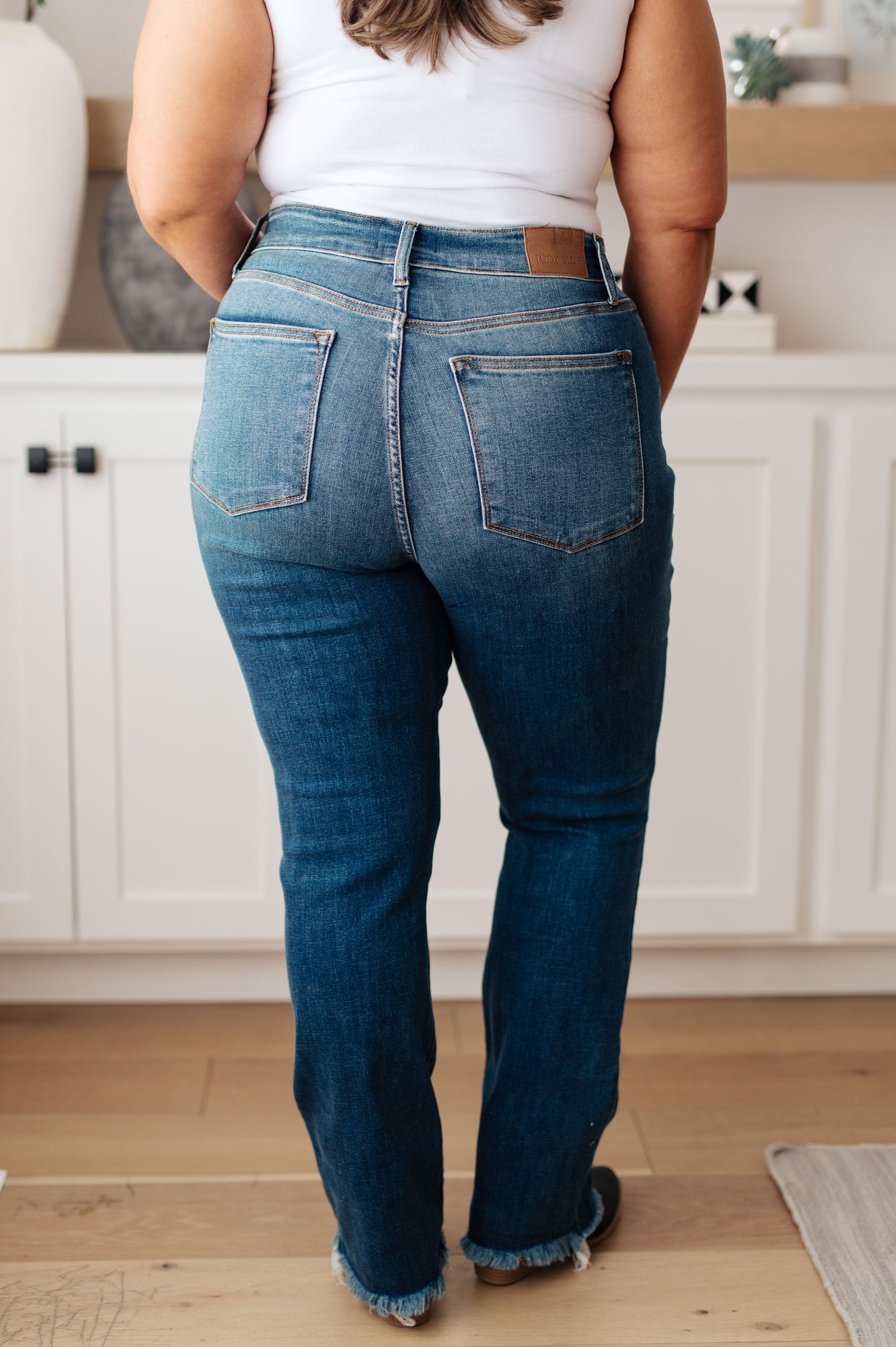 Judy Blue High Rise Distressed Straight Jeans -  Morgan Wash