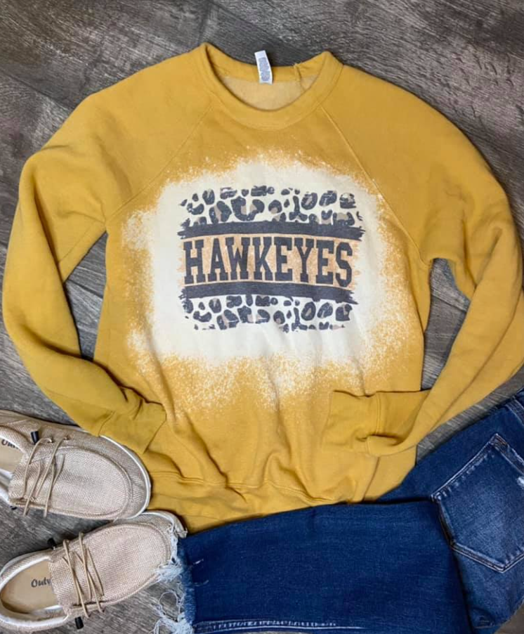 Hawkeyes Bleached Crewneck Sweatshirt