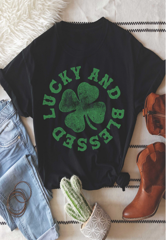 Lucky and Blessed Graphic Tee